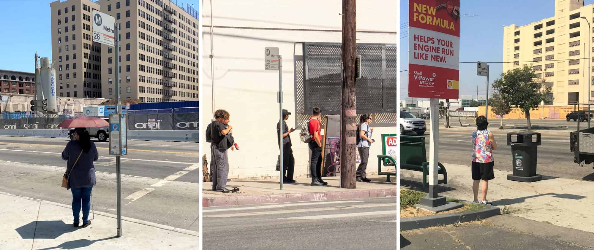 bus stops with no shade